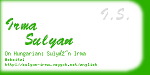 irma sulyan business card